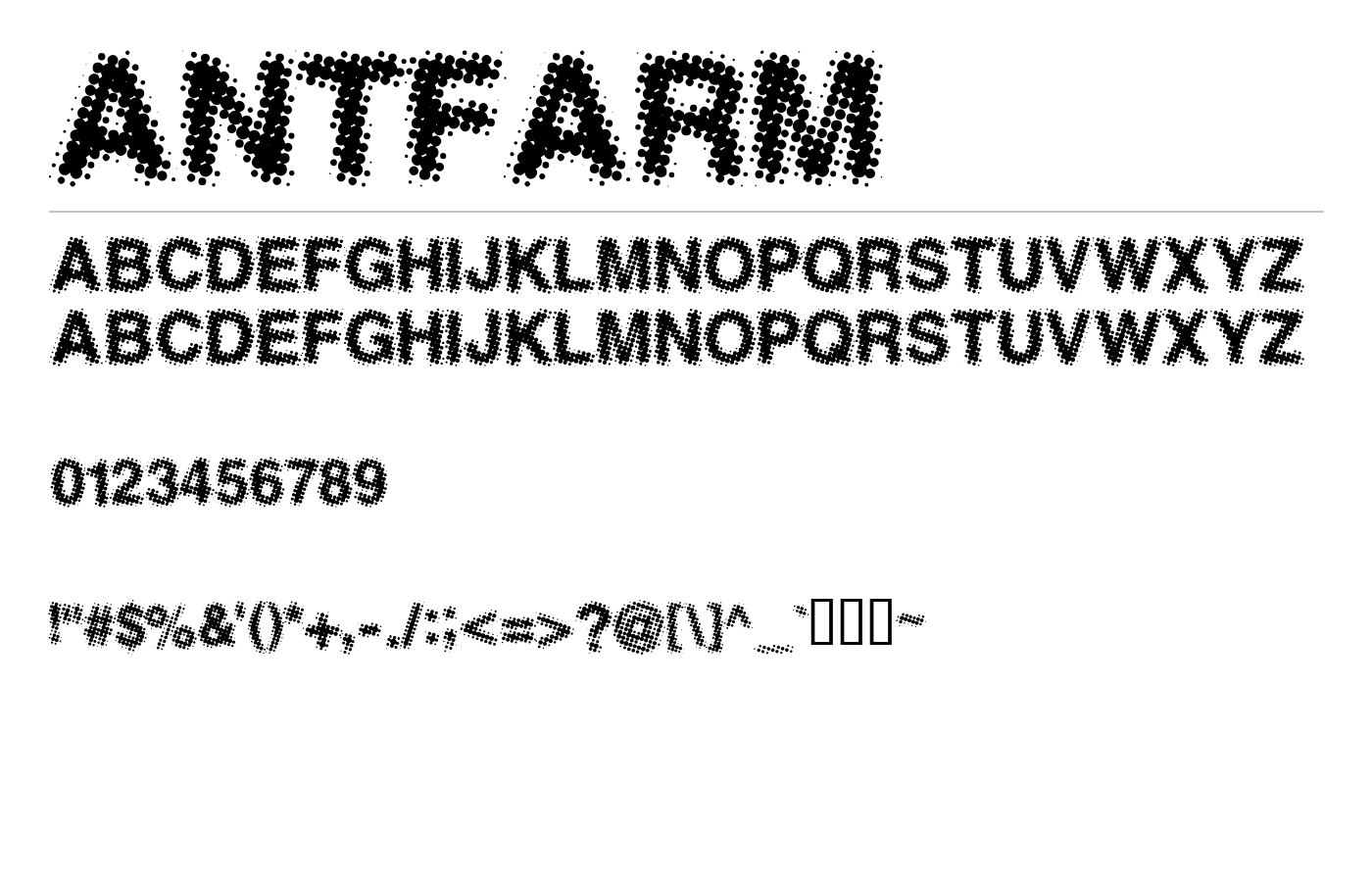 AntFarm Font preview