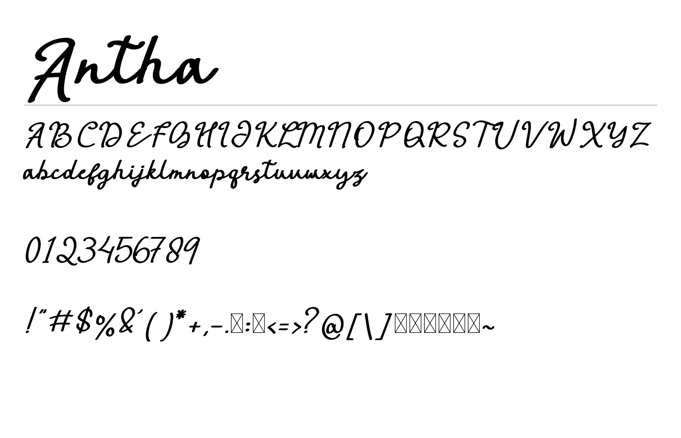 Antha Font preview