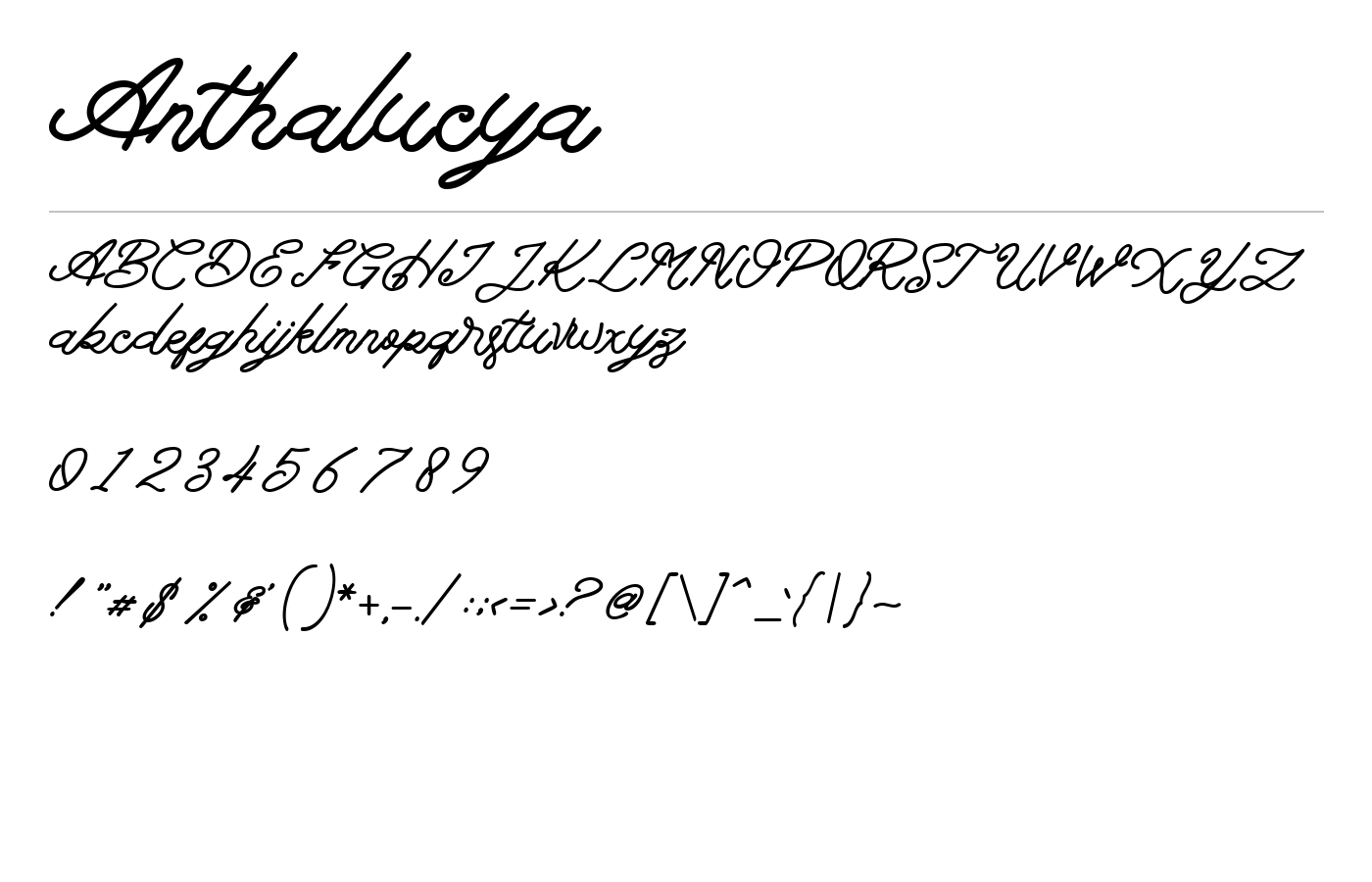 Anthalucya Font preview