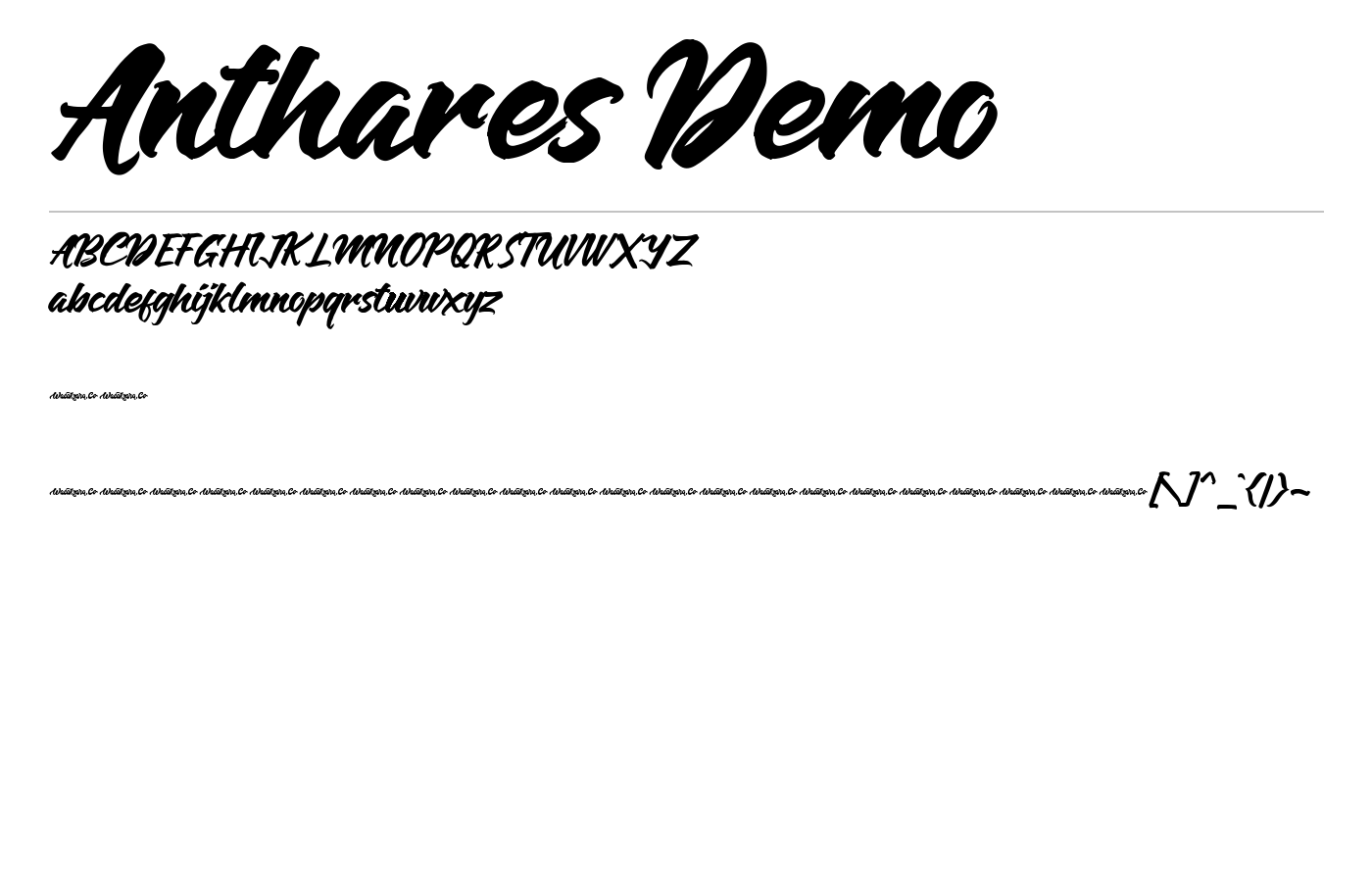 Anthares Demo Font preview