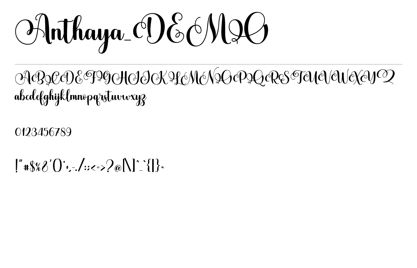 Anthaya_DEMO Font preview