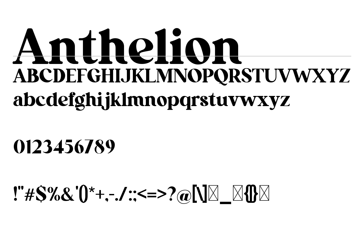 Anthelion Font preview