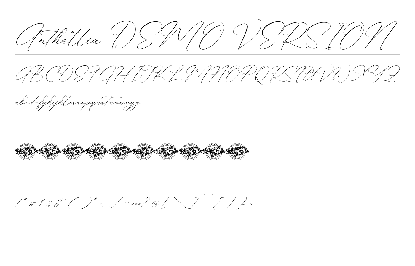 Anthellia DEMO VERSION Font preview
