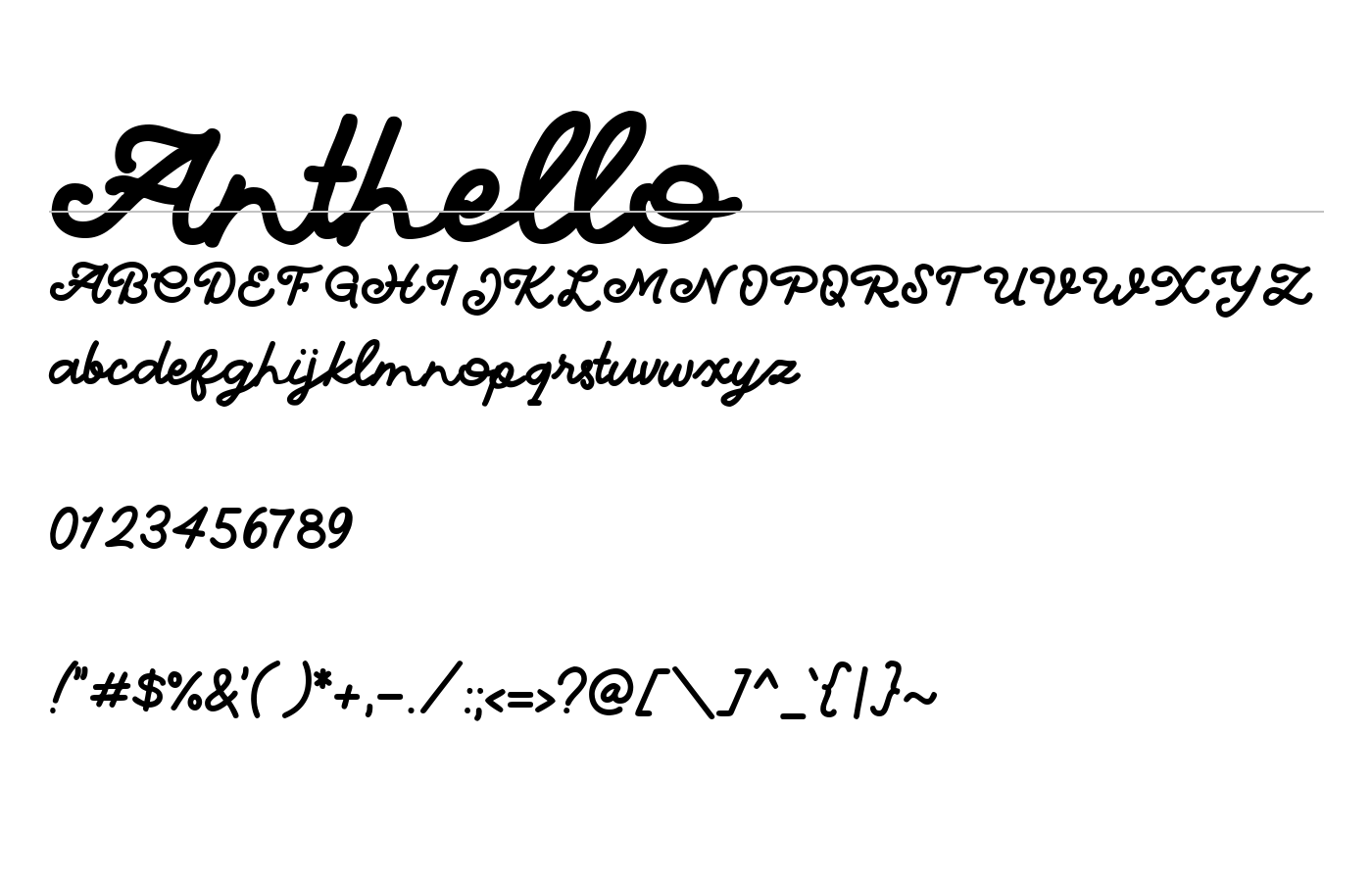 Anthello Font preview