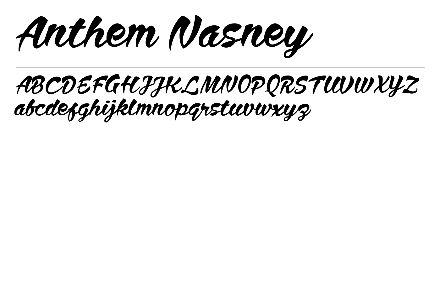 Anthem Nasney Font preview