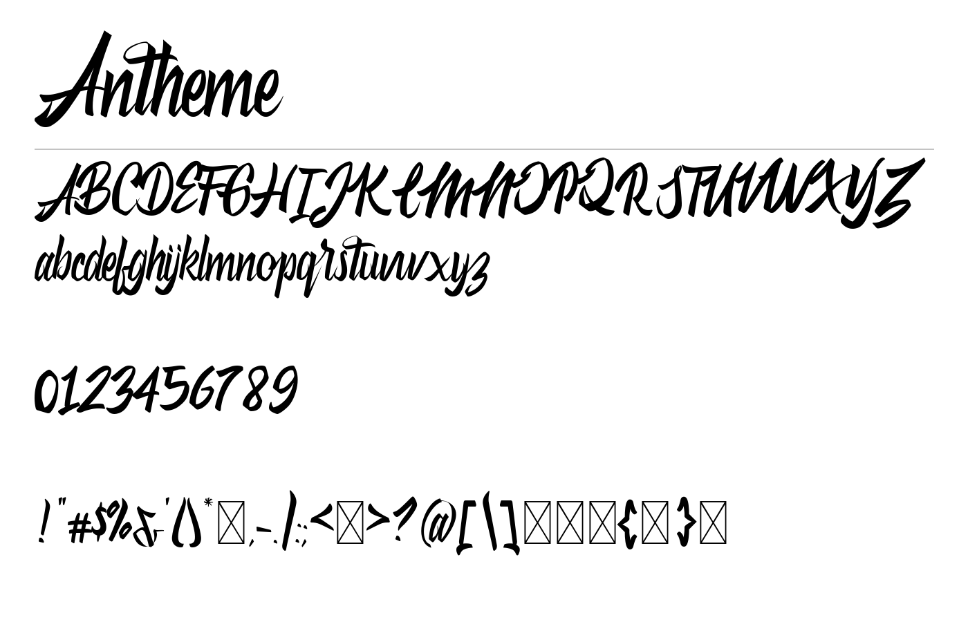 Antheme Font preview