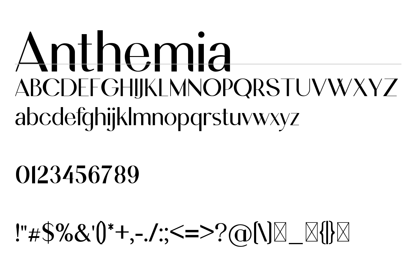 Anthemia Font preview