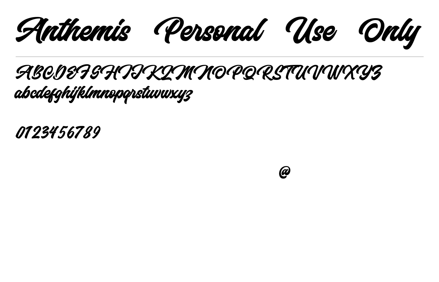 Anthemis Personal Use Only Font preview