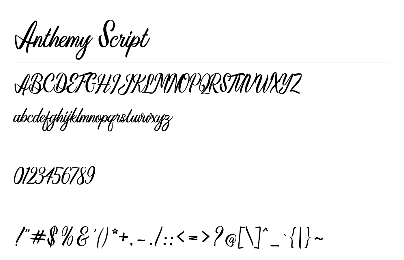Anthemy Script Font preview