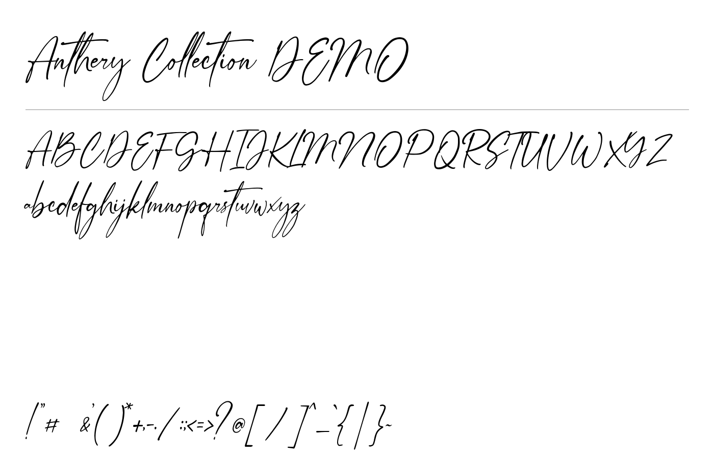Anthery Collection DEMO Font preview