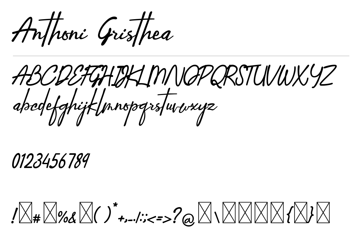 Anthoni Gristhea Font preview