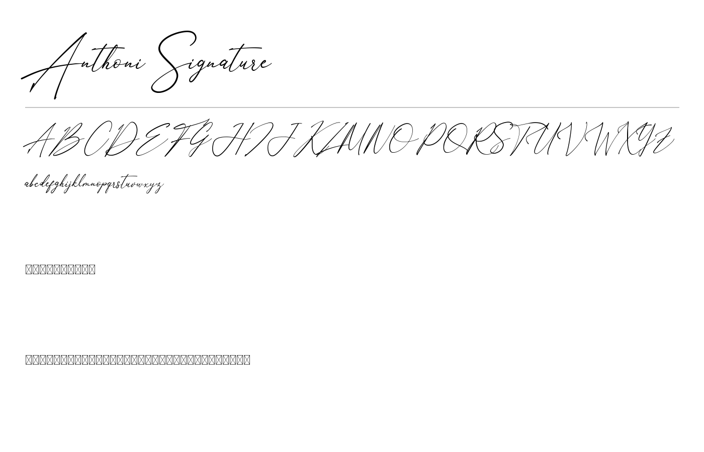 Anthoni Signature Font preview