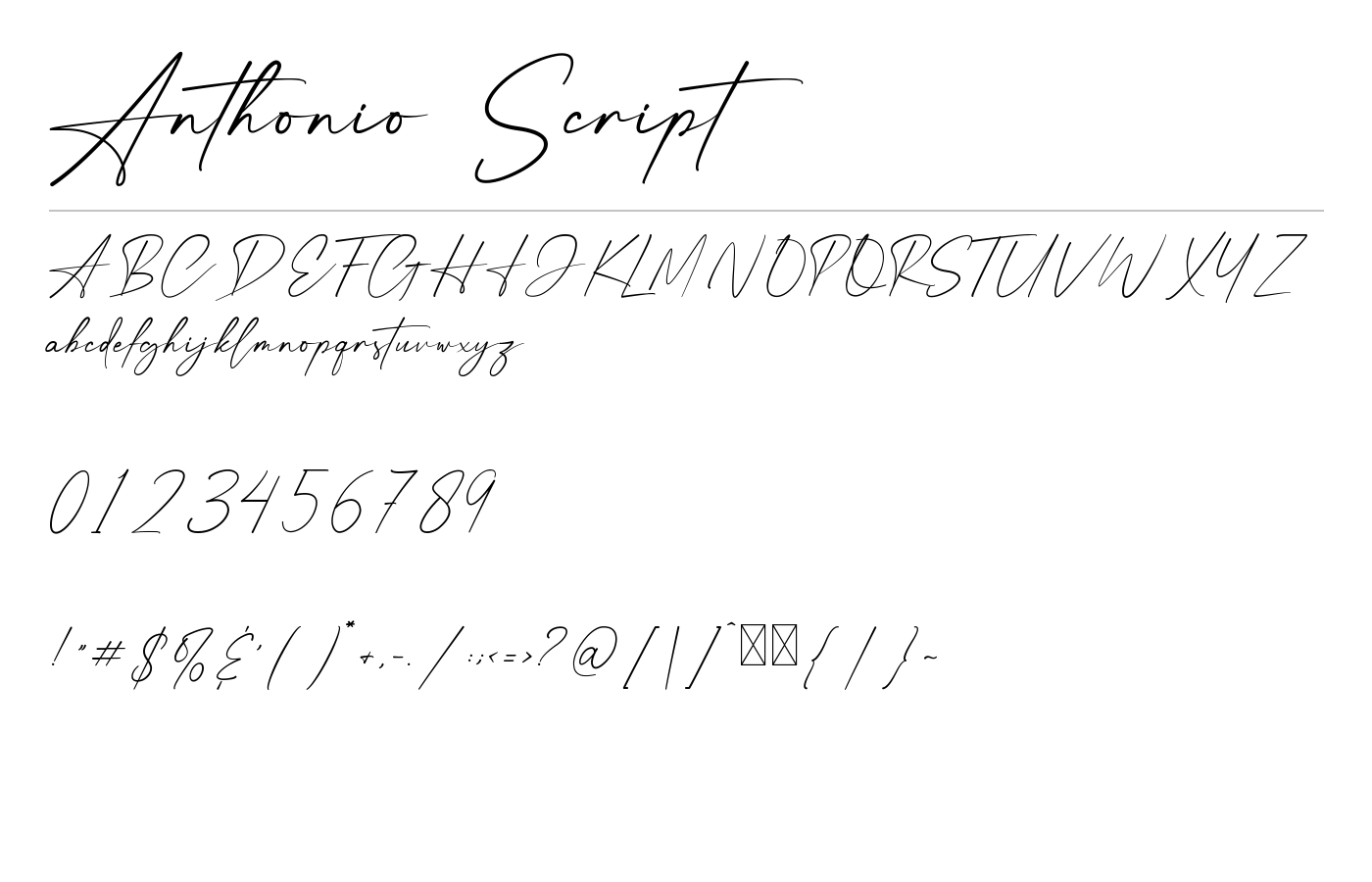 Anthonio Script Font preview
