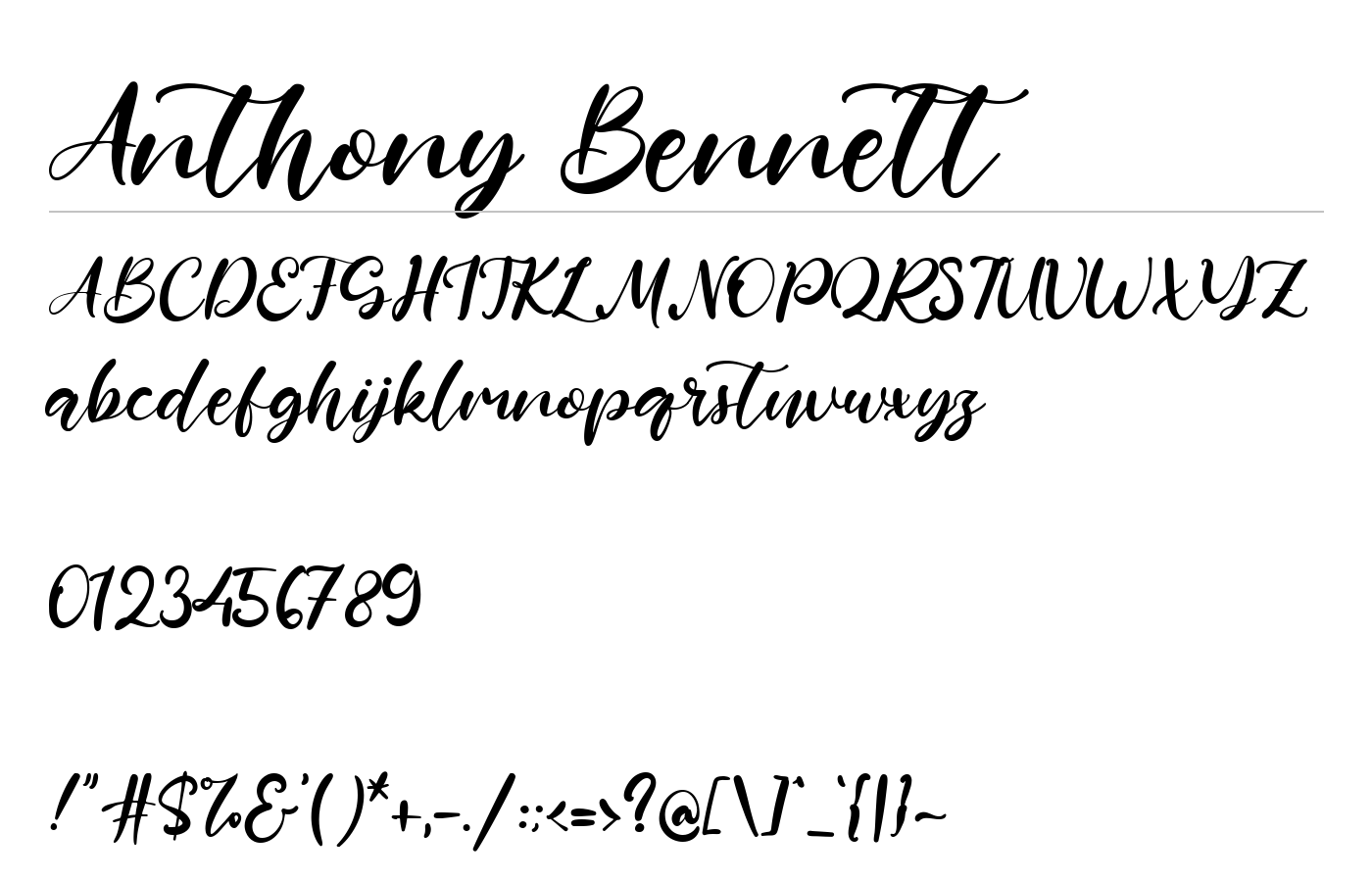 Anthony Bennett Font preview
