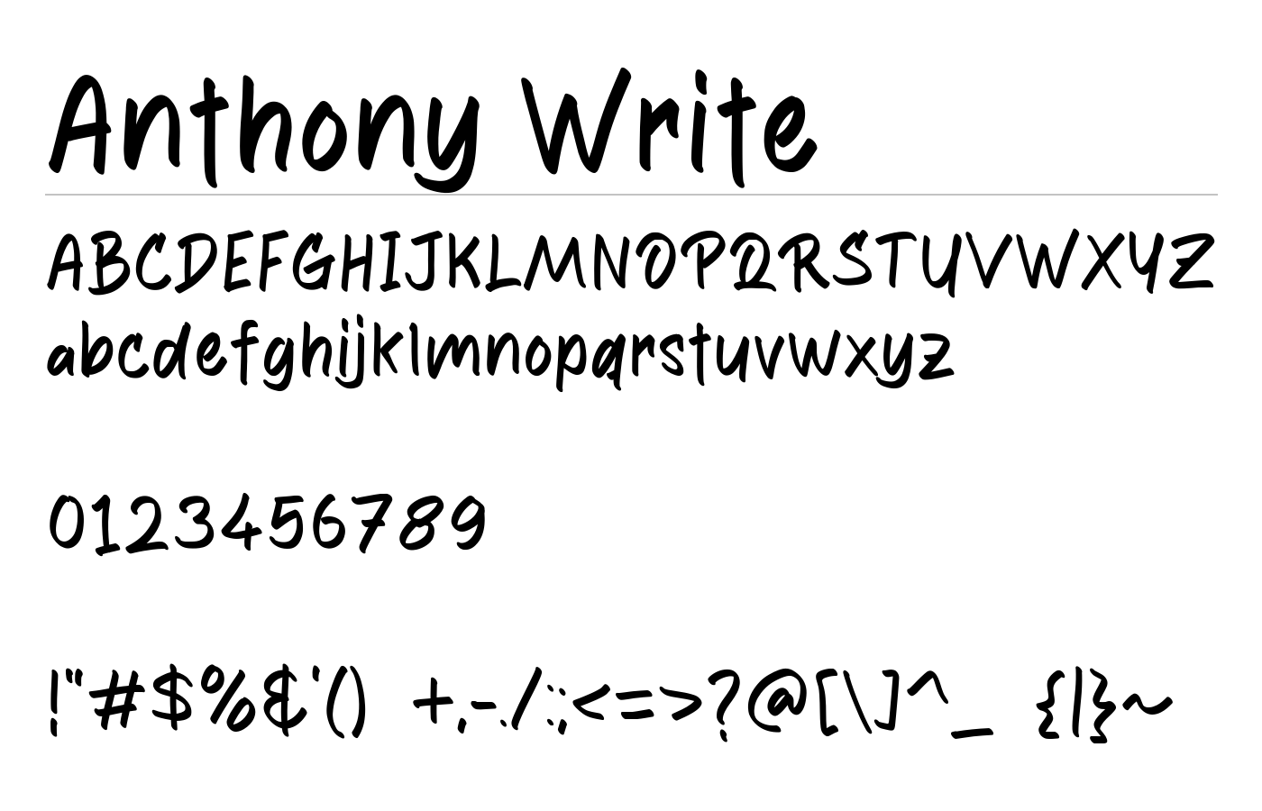 Anthony Write Font preview