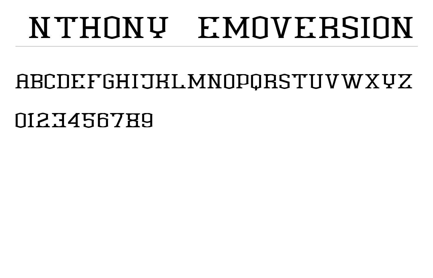 Anthony Demoversion Font preview