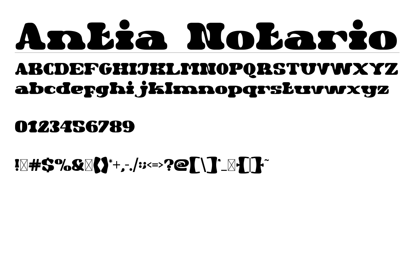 Antia Notario Font preview