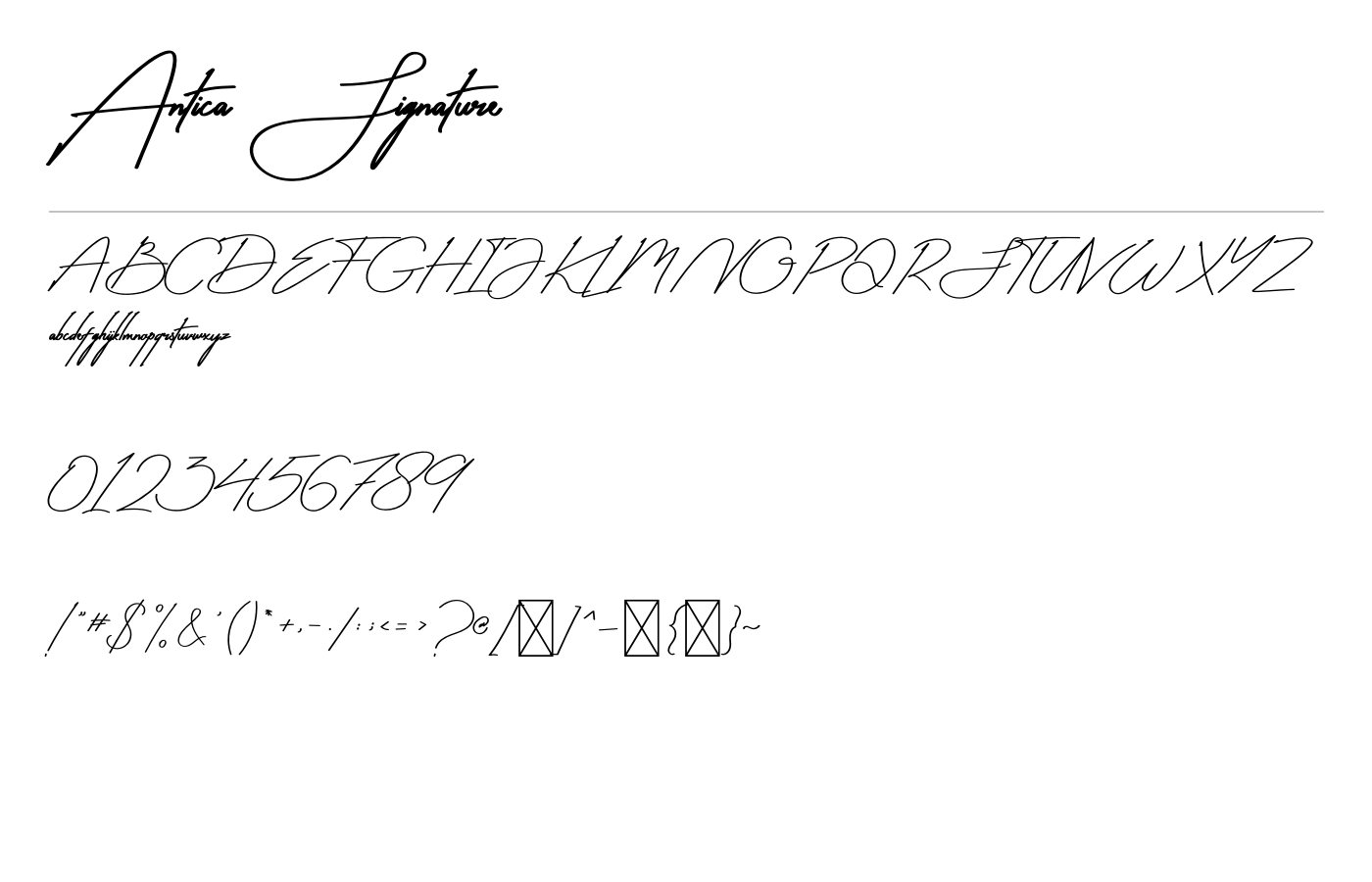 Antica Signature Font preview