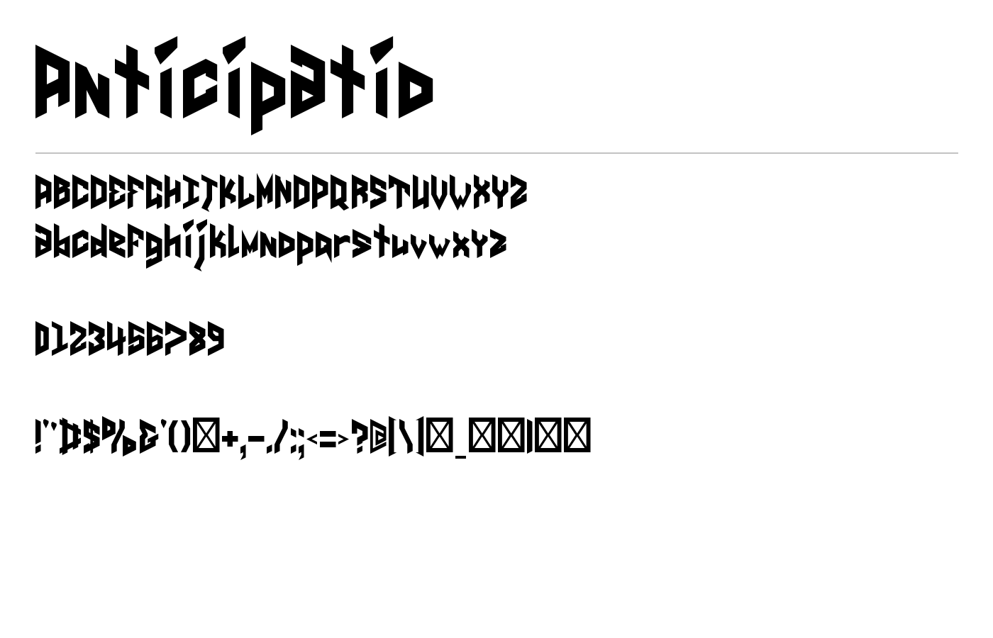 Anticipatio Font preview