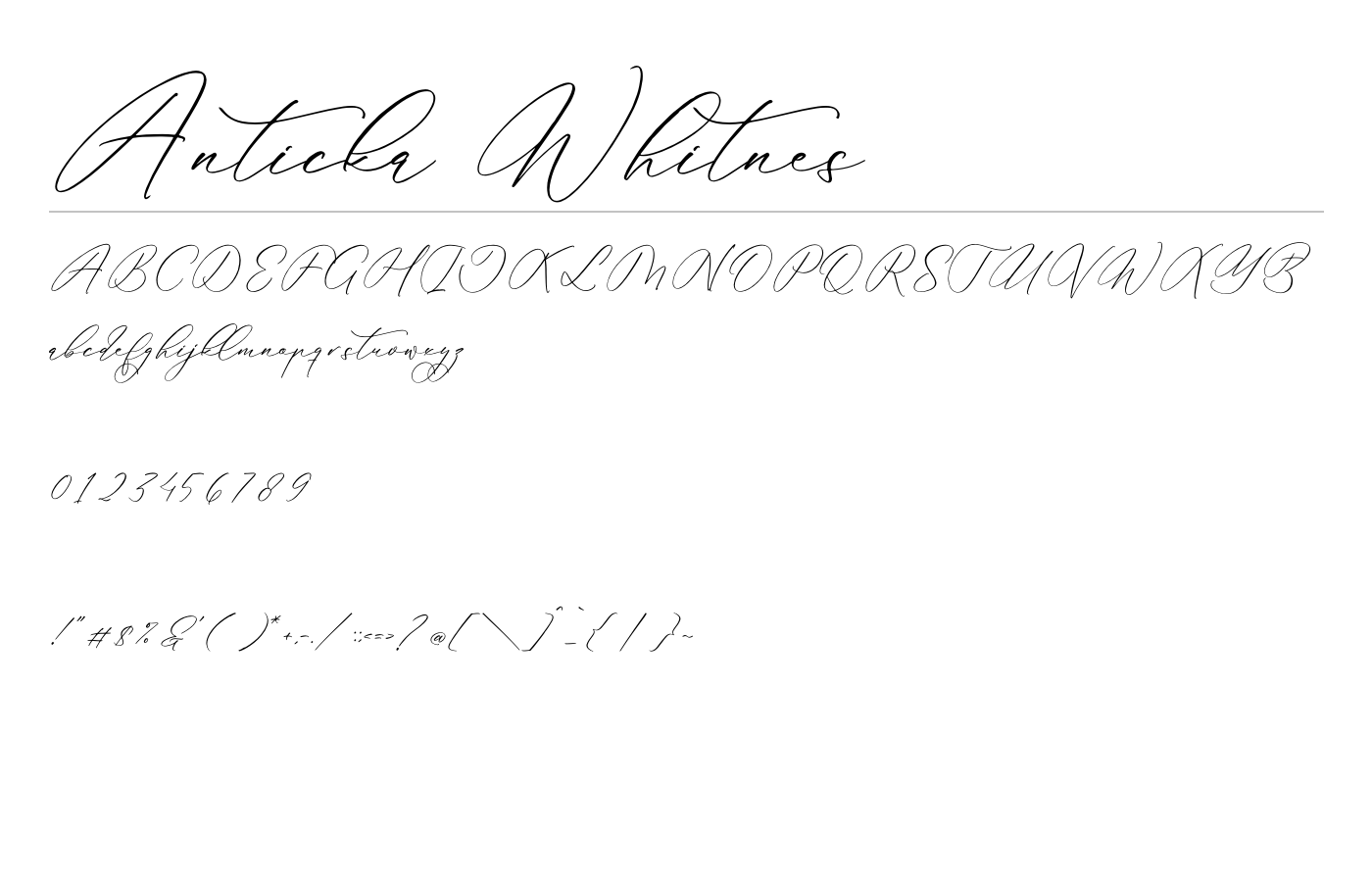 Anticka Whitnes Font preview