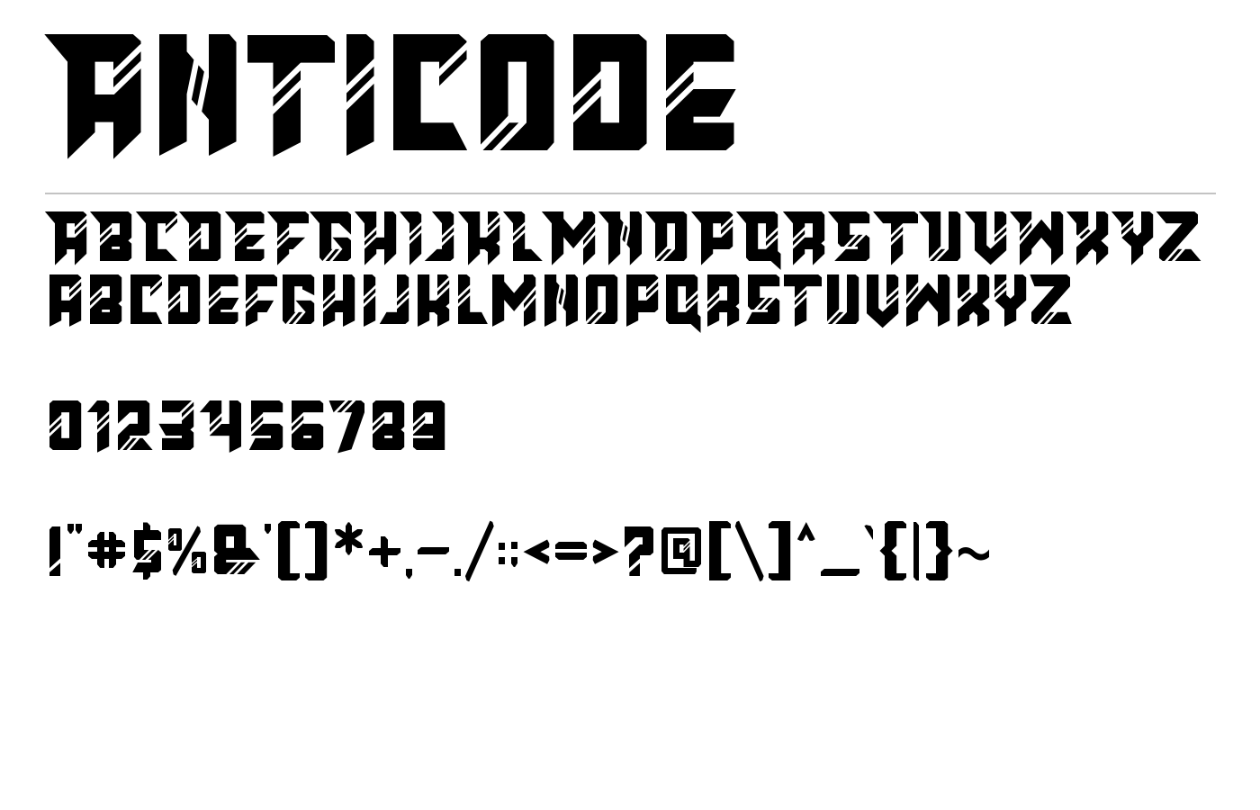 Anticode Font preview