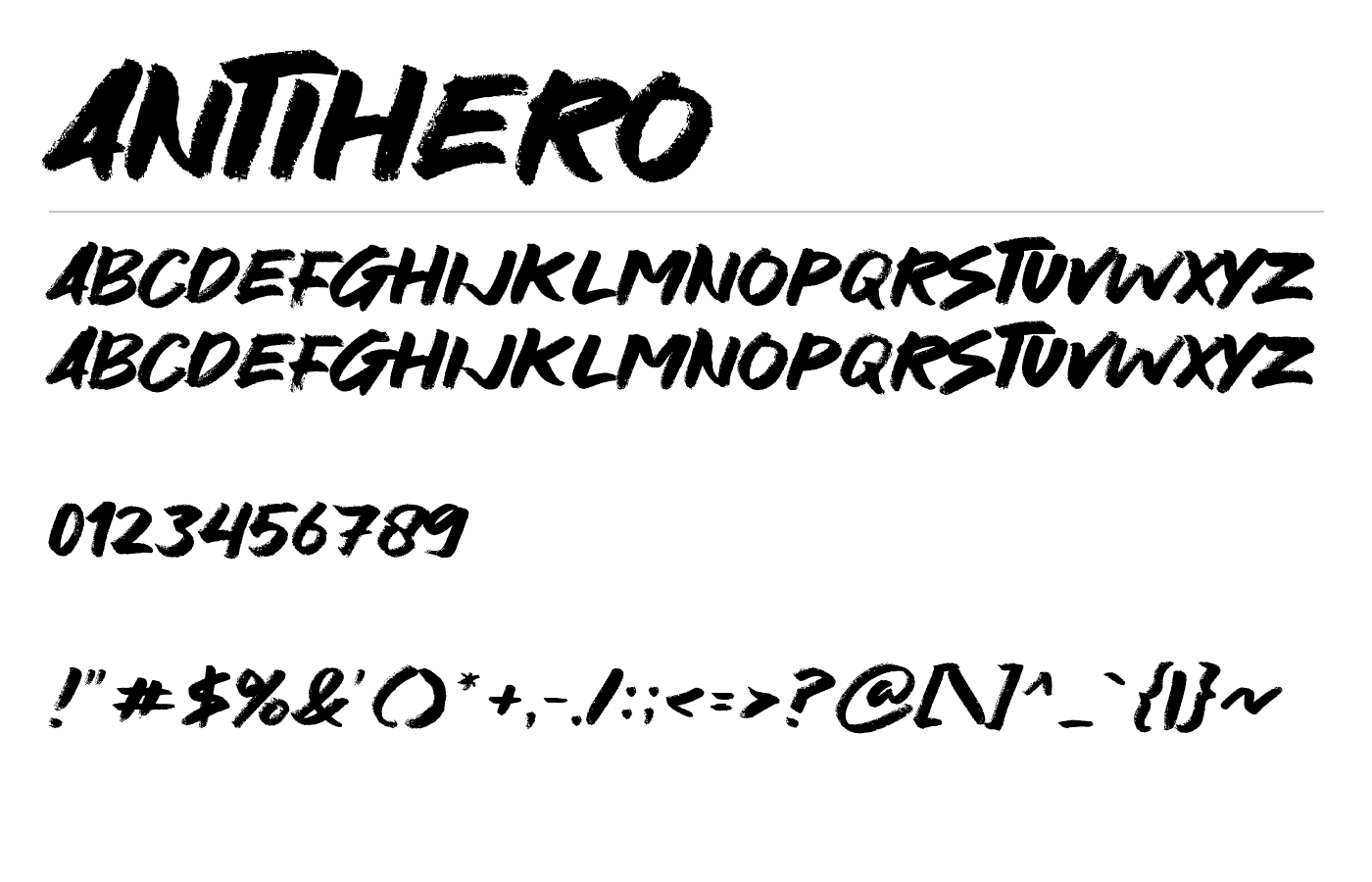Antihero Font preview