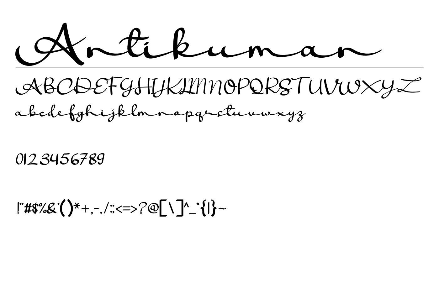 Antikuman Font preview