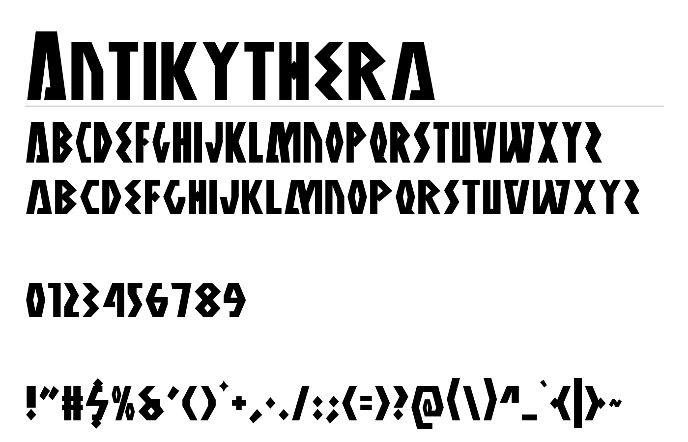 Antikythera Font preview