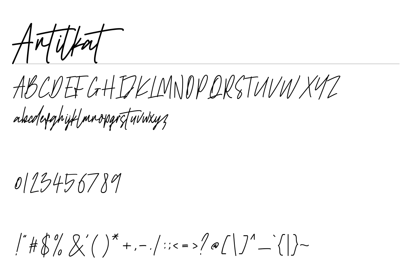 Antilkat Font preview