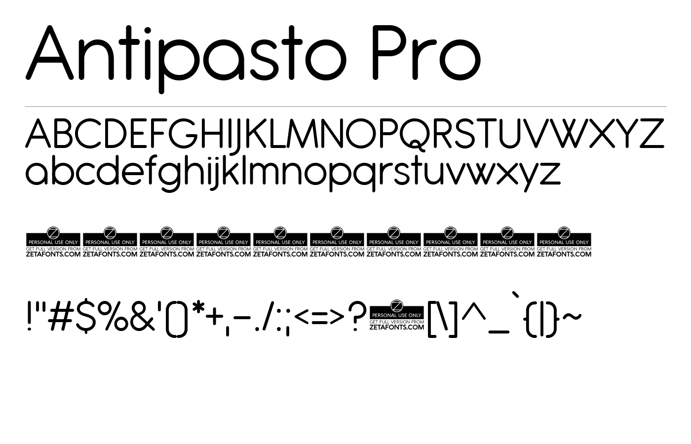Antipasto Pro Font preview