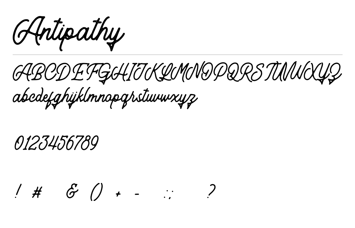 Antipathy Font preview