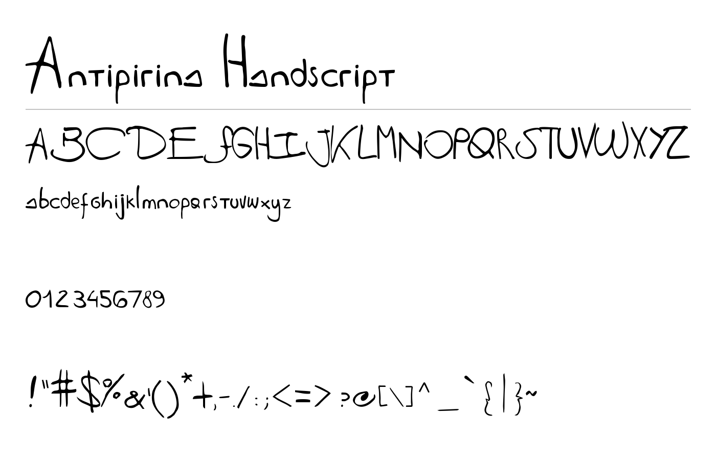 Antipirina Handscript Font preview