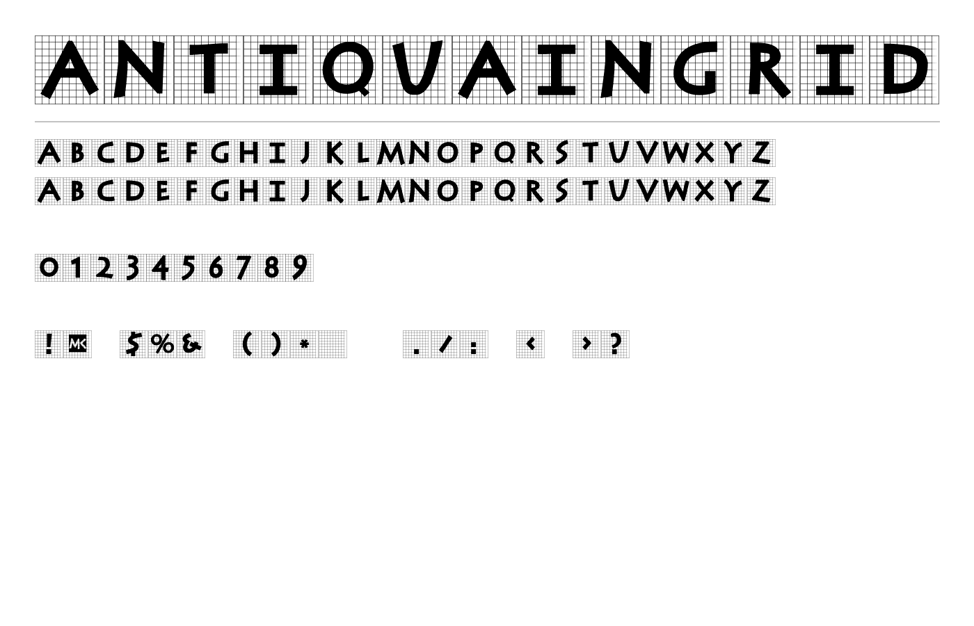 AntiquaInGrid Font preview