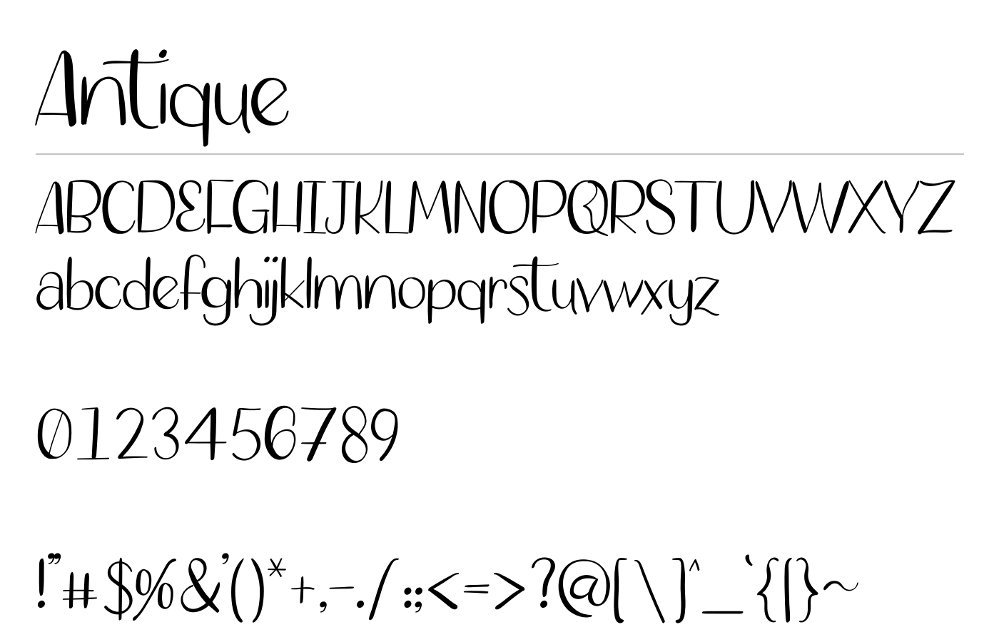 Antique Font preview