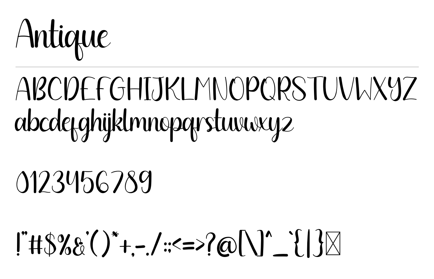 Antique Font preview