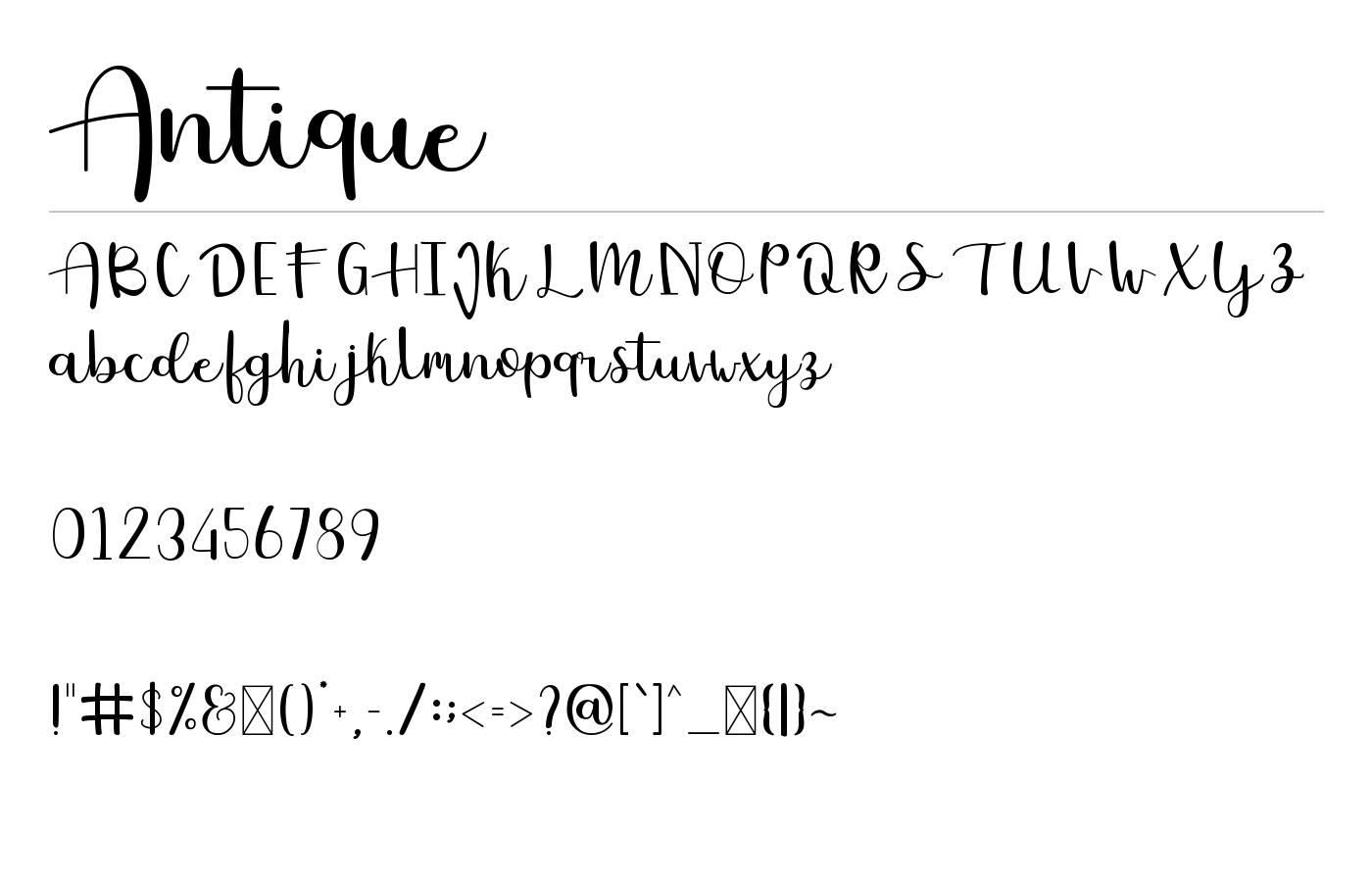 Antique Font preview