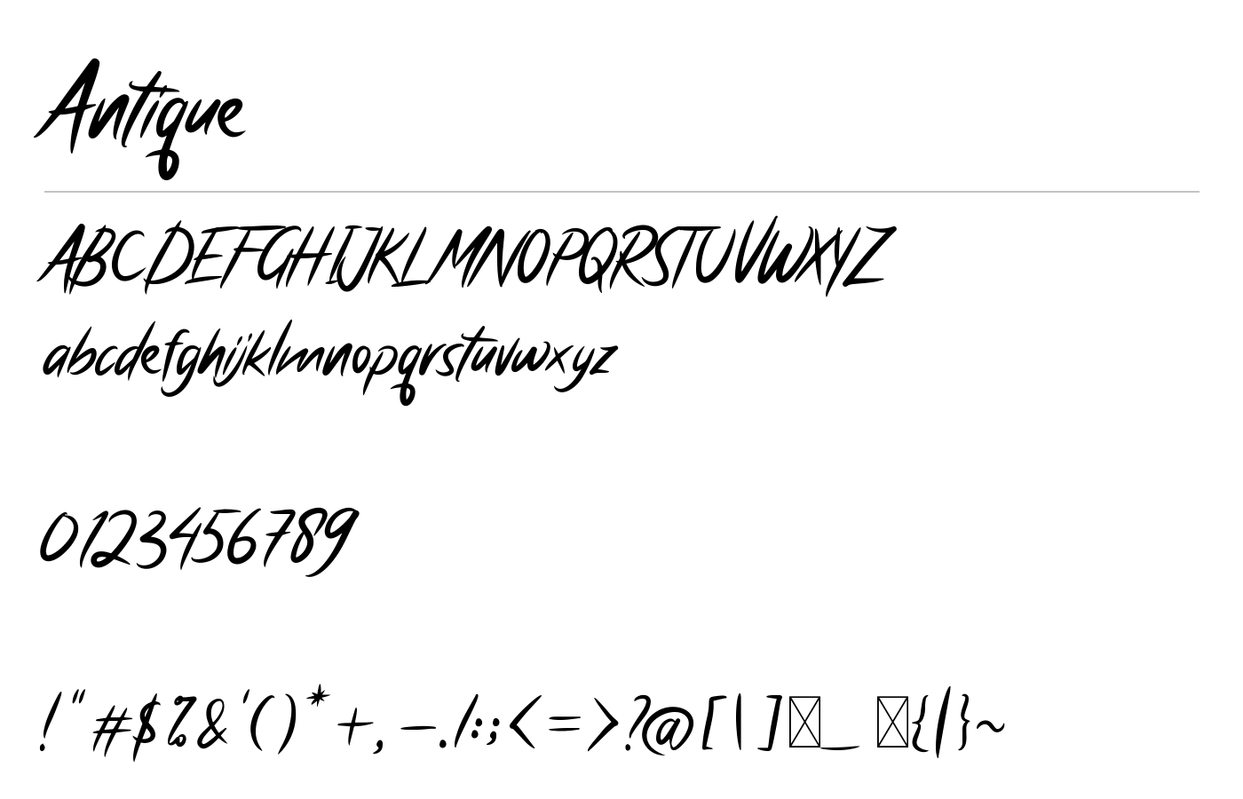 Antique Font preview