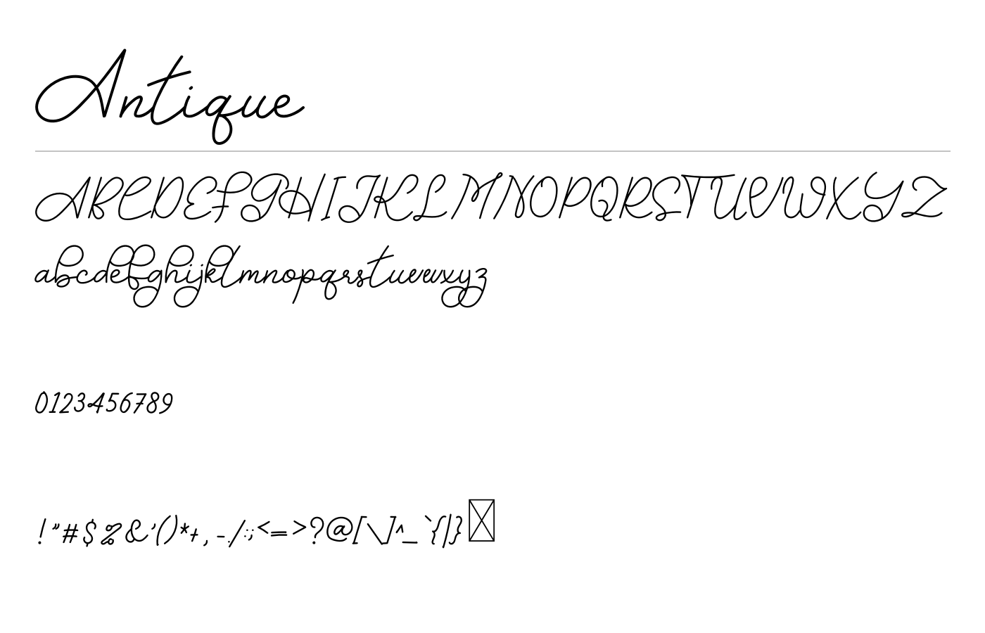 Antique Font preview