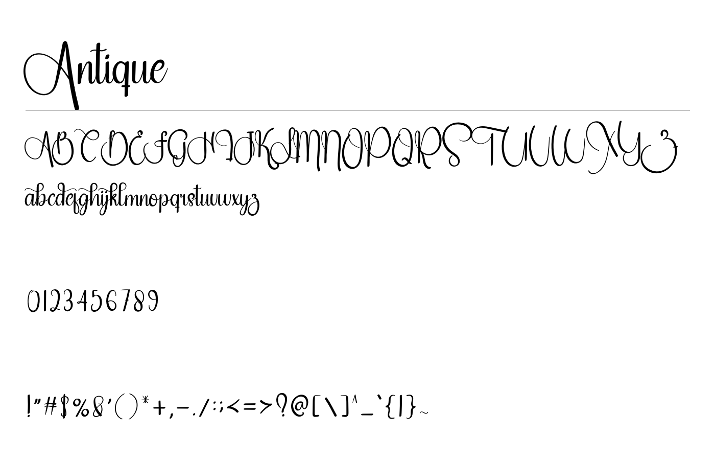 Antique Font preview