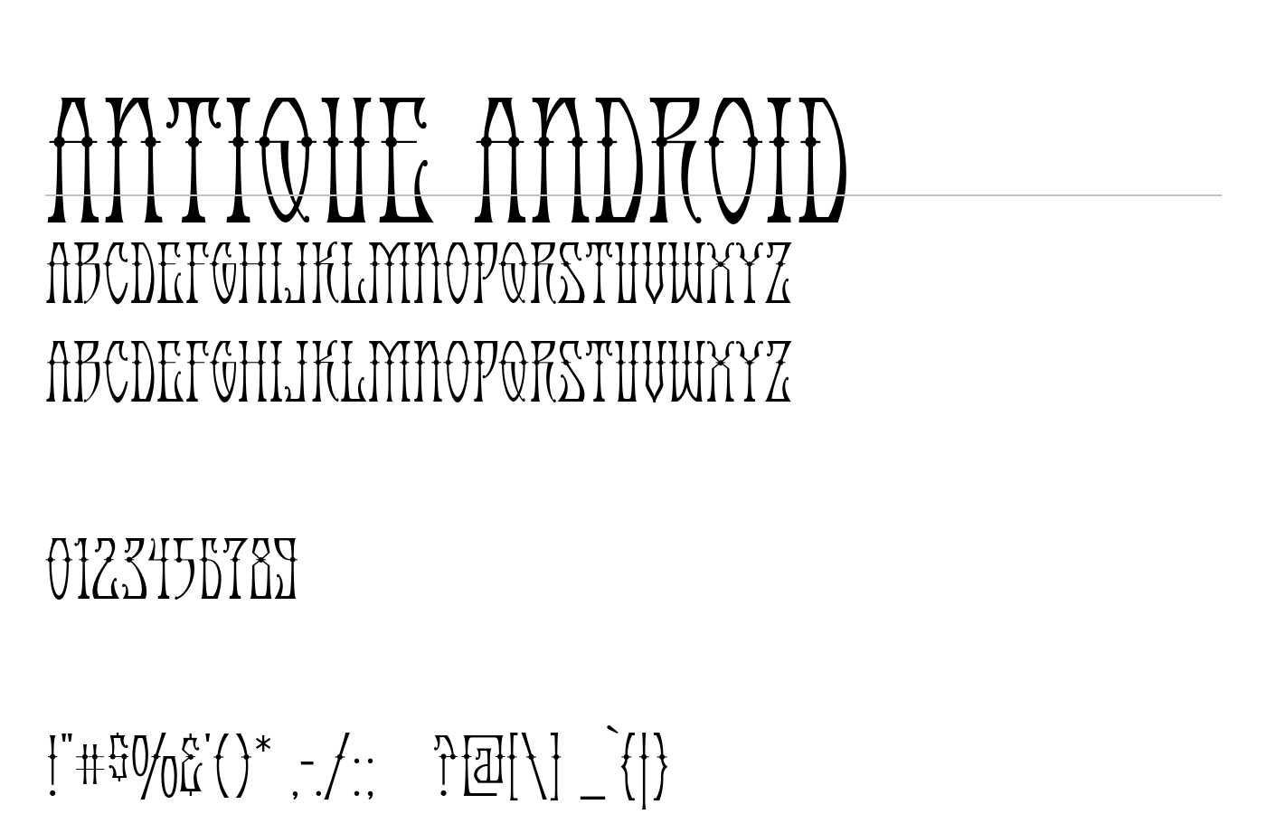 Antique Android Font preview