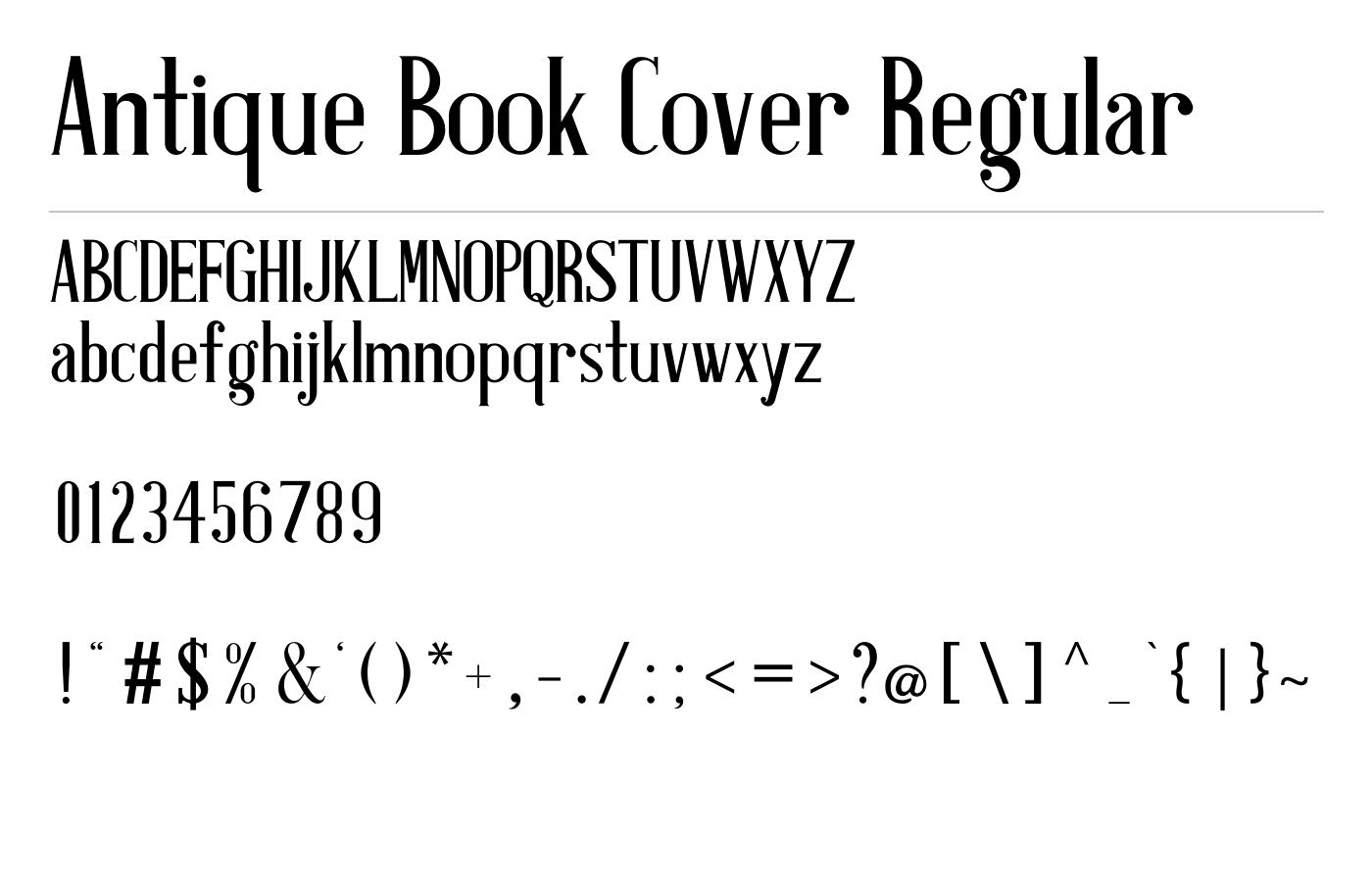 Antique Book Cover Font preview