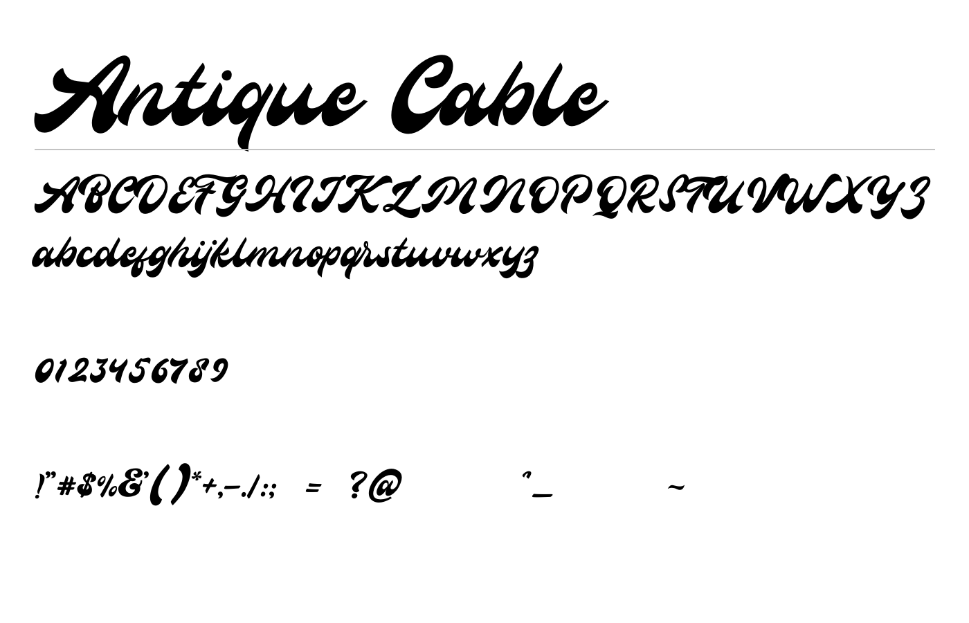 Antique Cable Font preview