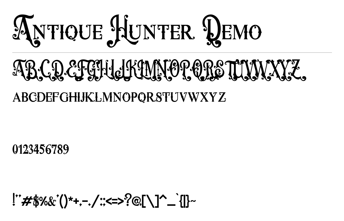 Antique Hunter Demo Font preview