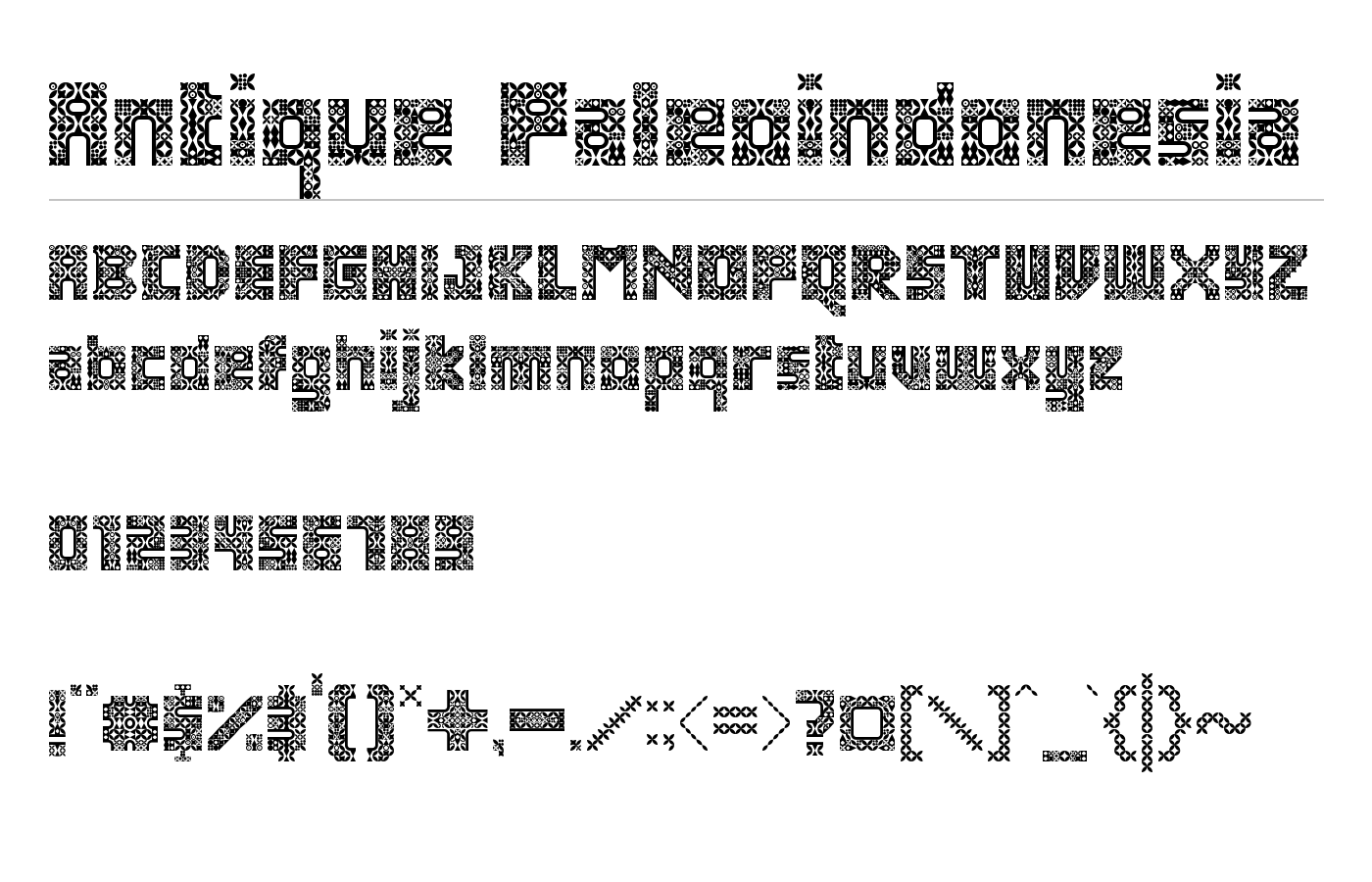 Antique Paleoindonesia Font preview