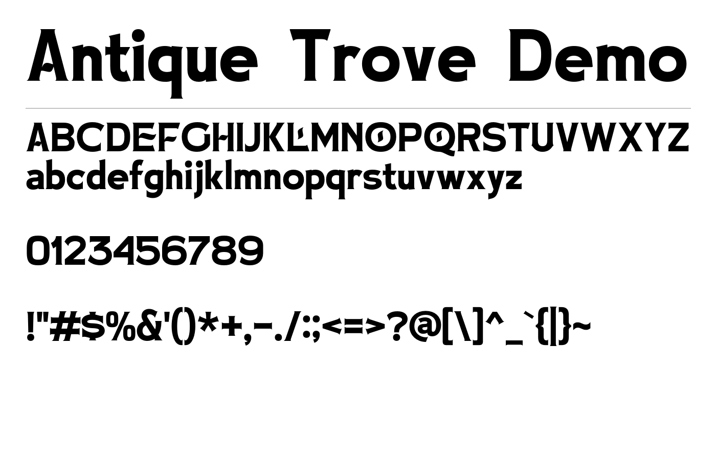 Antique Trove Demo Font preview