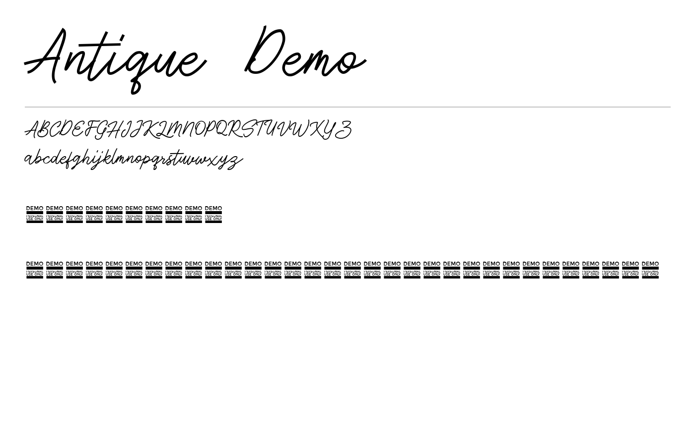 Antique Demo Font preview