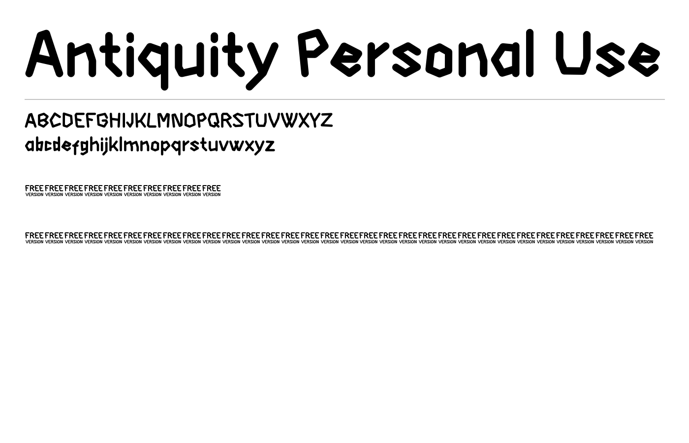 Antiquity Personal Use Font preview