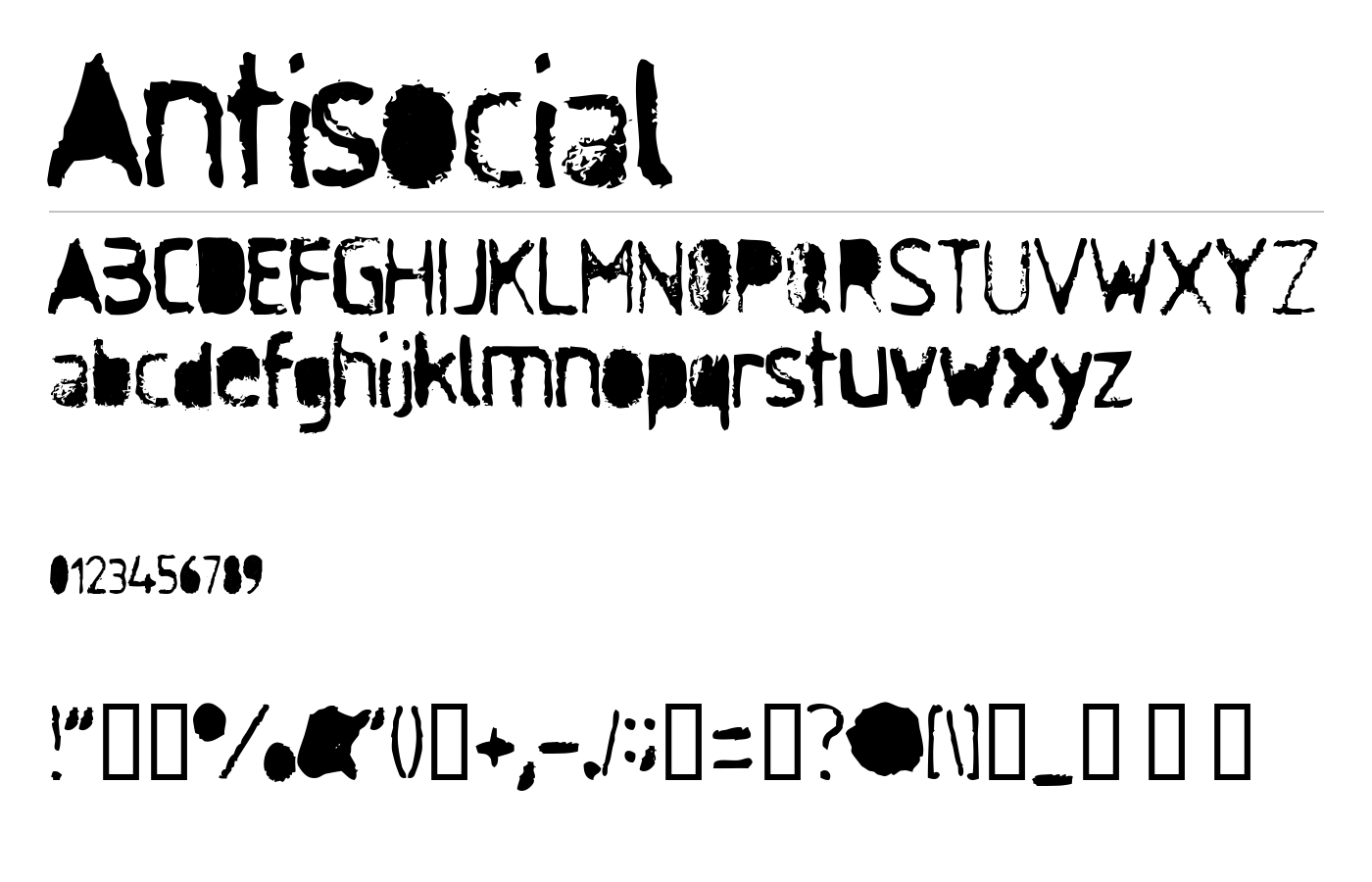 Antisocial Font preview