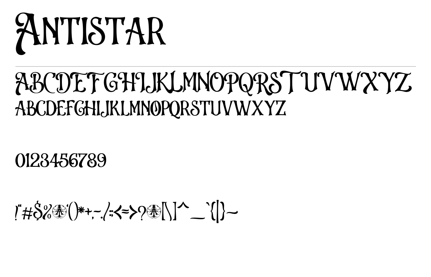 Antistar Font preview