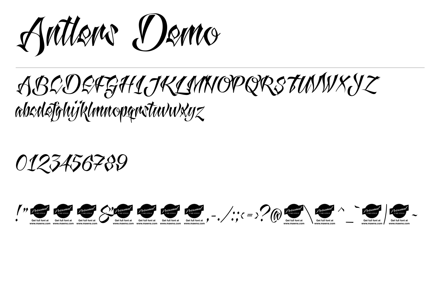 Antlers Demo Font preview